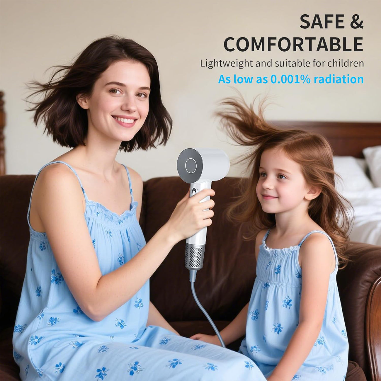 Professional High Speed Hair Dryer with Diffuser, 500 Million Negative Ions, Ultra-Fast Drying, Low Noise, 150000 RPM, Infrared Blow Dryer  with a Magnetic Nozzle for Faster Drying Hair Types